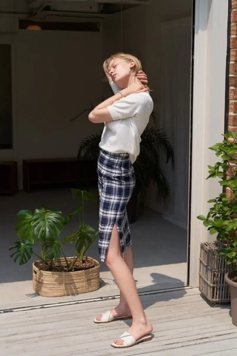 [앵커] Strand Check Skirt  -Navy Check